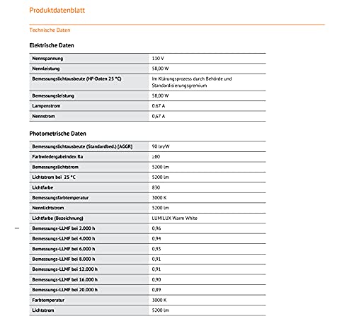 Osram L 58 W/830 bianco caldo