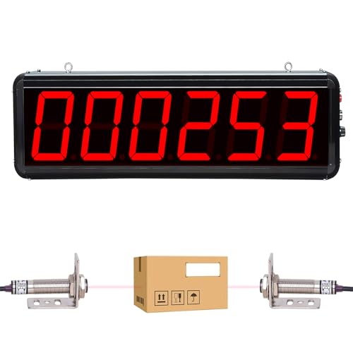 Contatore Digitale con Display a LED, Schermo a 6 cifre, Conta Fino a 999999, Ideale per Nastri trasportatori, Linee di Produzione, conteggio visitatori,