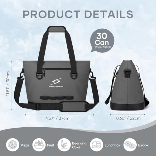 Image of Maelstrom 30 Can Insulated Cooler Bag, Leakproof Soft Ice Chest | Tote Style,16h Cold, Lightweight,Collapsible,Peva Liner,Waterproof,Gear Loop,Multi-Pockets,For Shopping,Beach,Picnic
