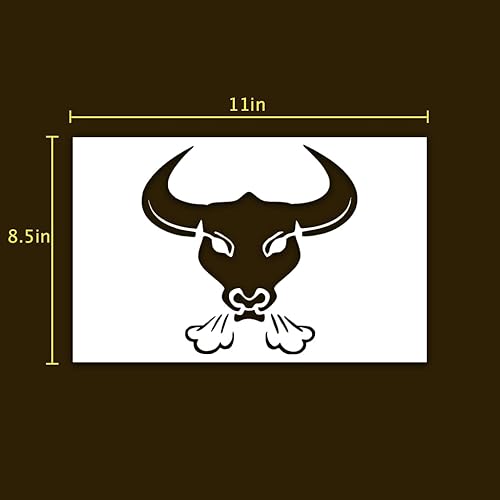 Miniatura 2 de Plantilla de toro Snorting Bull reutilizable de corte resistente, hoja de plantillas de arte y manualidades, álbum de recortes para aerógrafo,