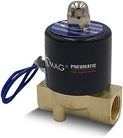 AOMAG 3/8" Electric Solenoid Valve 12V DC, VITON Gasket, Air, Gas, Fuel Normally Closed