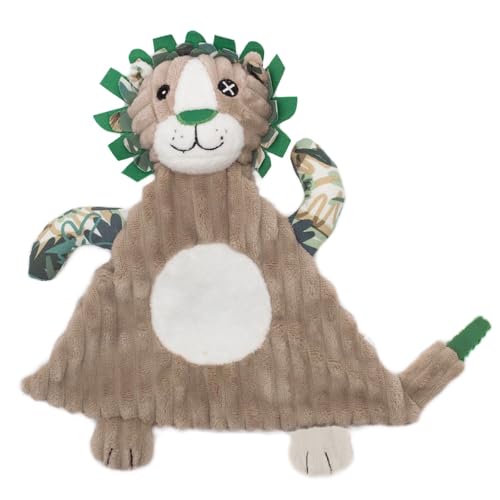 LES DEGLINGOS - DOUDOU Baby Jelekros le lion - Velours côtelé ultra doux - Idée cadeau - Dès la naissance - 28 cm - Taupe