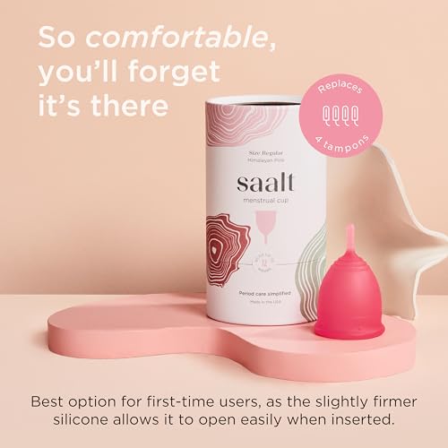 Saalt Menstrual Cup – Reusable Period Cup – Made for Comfortable, Leak-Free Protection Up to 12 Hours – BPA & Latex Free – Includes Cup & Carry Bag (Regular, Himalayan Pink) - Image 3