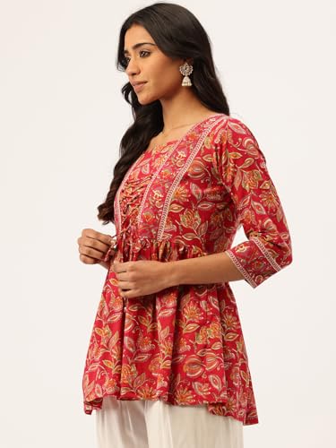 Image of Princess Cut Top for Women - 3 /4 Sleeves with Front Drawstrings (S-XXL)