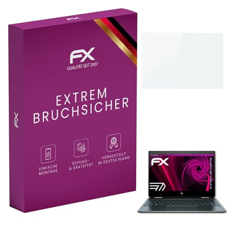 atFoliX Glasfolie kompatibel mit HP Spectre x360 13-ap0117ng Bildschirmfolie, 9H Hybrid-Glass FX Schutzpanzer Folie