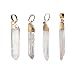 Wholesale 4 PCS Raw Clear Quartz Crystal Pendant Natural Gem Healing Point Reiki Charm Bulk for Jewelry Making