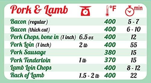 Miniatura 5 de Imán con información de tiempo de cocina de freidora de aire, de 8 x 11 pulgadas, para cocina, recetas para freír, libro de cocina, fácil de leer,