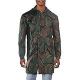 Ralph Lauren Men's CAMO Water Resistant Hooded Raincoat Trench Windbreaker W/Zip & Button Closure XL