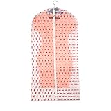  Ruilogod Manteau Robe anti-poussière Points Robe Points Rose Manteau Vêtement de couverture Protecteur de stockage de sac