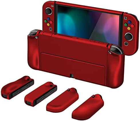 PlayVital Etui Ochronny do Nintendo Switch OLED,Case Hard Shell do Switch OLED Joycon,AlterGrips Dokowalna Futerał do Switch OLED,Protective Cover z Kciuka Caps&Caps Przycisków-Klasyka Stylu SNES EU