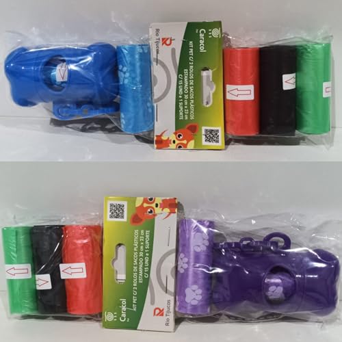 Kit Suporte Cata Caca Total de Refil 75 Saquinhos Pega Coco Cães e Gato - Muito Prático