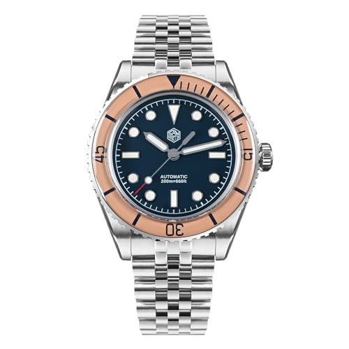 Montre de plongée automatique San Martin SN0133G en acier et verre saphir 20 bars pour homme