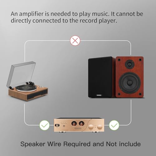 Image of 40W*2 Passive Bookshelf Speakers for Record Players and Home Theater Systems, Midrange and High-Frequency Stereo Speakers, Indoor Rear Surround Speakers, Requires a Receiver or Amplifier, (Brown)