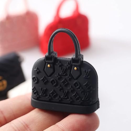 Sxfse Dollhouse Decoration Accessories, 1:12 Dollhouse Ornament 3 Pcs Miniature Mini Satchel Tote Bag (A) #TOP1