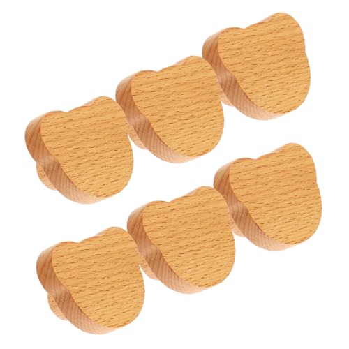 SEWOART Handmade Wooden Bear Head Knobs Sturdy Dresser Drawer Pulls Cabinet Door Handles Easy Install for Home Decor