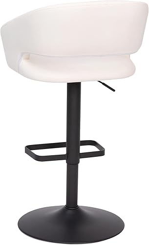 Miniatura 19 de Flash Furniture Erik Taburete de bar contemporáneo de altura ajustable con reposapiés y respaldo medio redondeado, taburete tapizado de altura de