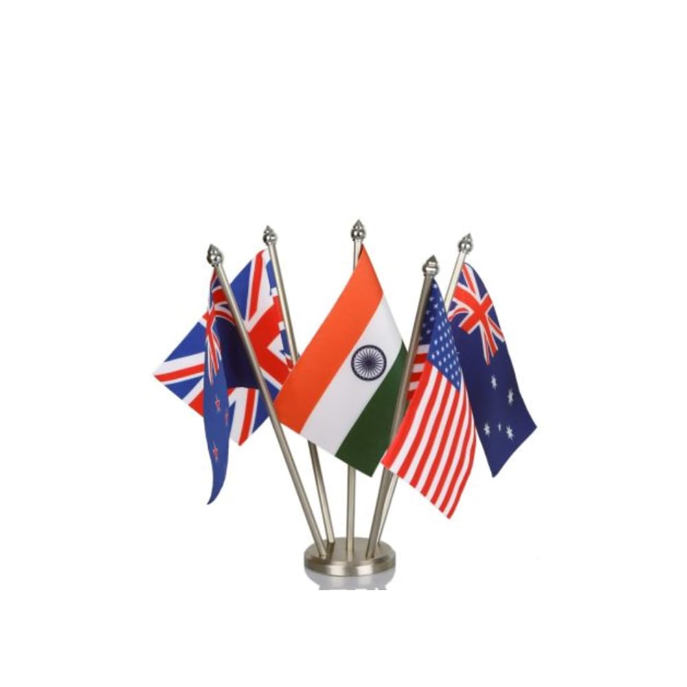 The Flag Company Flag Stand with Stainless Steel Base, 5 Flags (USA, UK, India, Australia, New Zealand) (B0DF7RPLB9) Amazon Price History, Amazon Price Tracker
