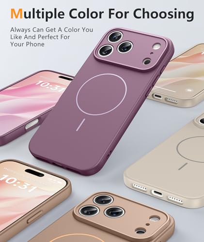 Image of FNTCASE for iPhone 17 Pro Case: [Compatible with Magsafe] Integrated Silicone Phone Cases with [Full Camera Protection] [Screen Protector] Military Grade Shockproof Protective Cover - Full Purple