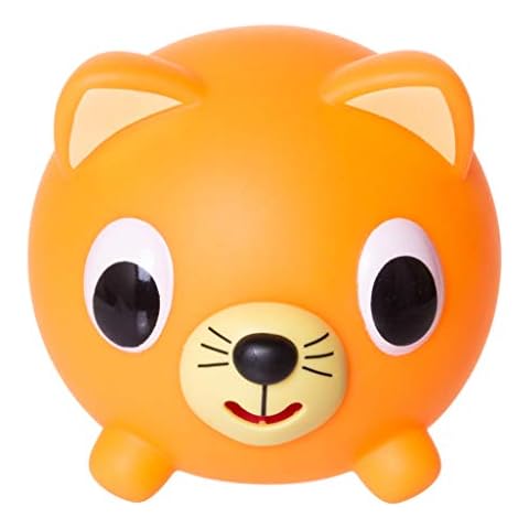 Jabber Ball Japan Oshaberi Doubutsu Talking Animal by Sankyo Toys - Borukuma Stress Relievers Squishy Ball - Neon Orange Cat Cover