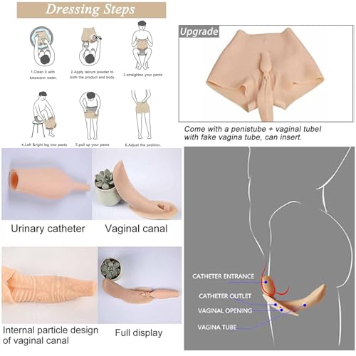 Wxlpcgo Artificial Vagina Mutandine Mutande Con Natiche Finte Può Fare Pipì E Inserito Per Uomo O Donna Drag Queen Crossdresser Cosplay(Size:S,Color:Color 1) - 3