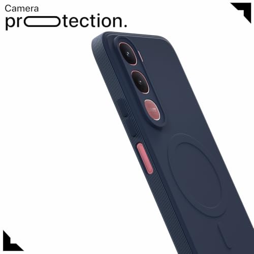 Image of Pikkme Back Cover for Vivo Y31 5G Soft Matte Silicone Mag-Safe Design (Mag-Safe Not Support) Camera Protection | Slim Fit Bumper Cover (Blue)