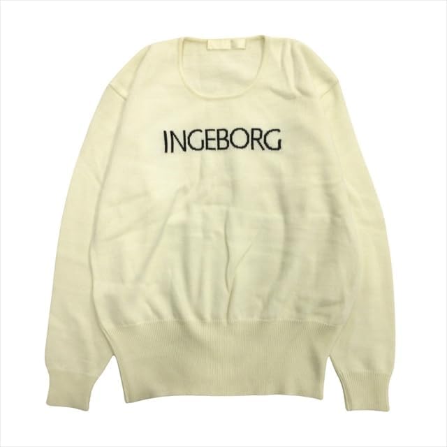 お買い得！！★ノーブランド品★90aw インゲボルグ INGEBORG ロゴ ニット セーター クルーネック ラム アンゴラ