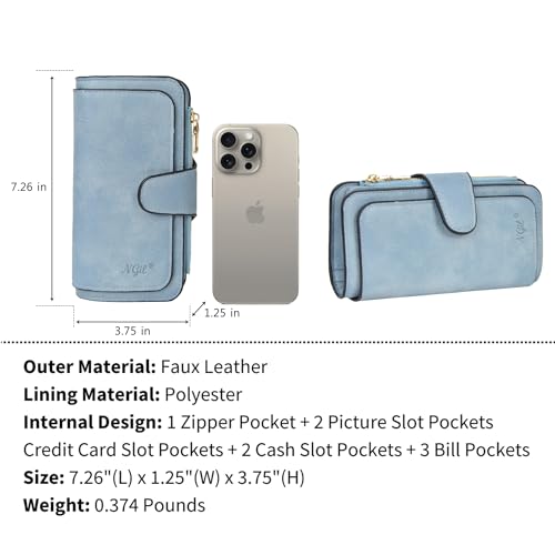 NGIL Faux Leather Trifold Wallet Card Organizer (Blue) by NGIL - Used condition - Image 3
