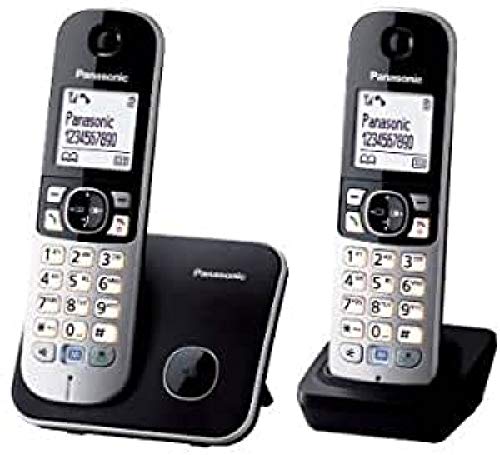 Téléphone Panasonic KX-TG6812FXB avec double combiné sans fil noir