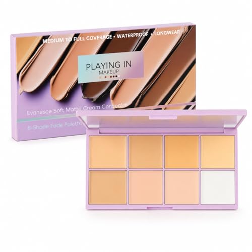 Image of Concealer Palette,Soft Matte Cream Concealer 8 Shade Fade Palette,Colour Corrector & Contour Palette - Creamy&Non-Irritating Full Coverage Makeup for Blemishes, Dark Circles & Travel（Light）