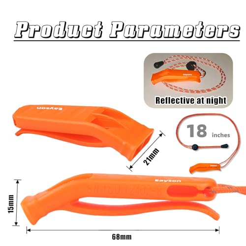 Eayson 4Pcs Emergency Whistle With Adjustable Lanyard, Loud Plastic Whistles For Boat Fishing Hiking Kayaking Camping Safety Survival Signal thumb #1