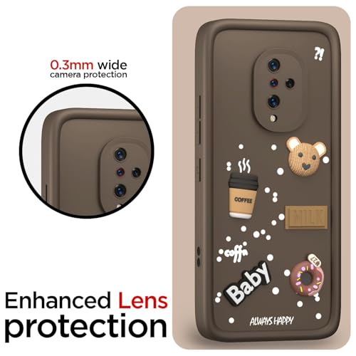 Image of Bintage Ball Bear| Donut| Milk Cake| Baby| Coffee Rubber Case Camera Protection Back Cover Compatible for Vivo S1 Pro - Brown