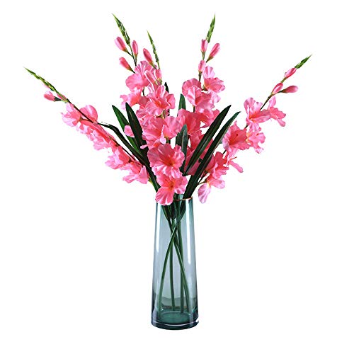 Cmjlbm 5Pcs 30'' Orchids Artificial Flowers Single Stem Gladiolus Fake Flowers For Home Garden Party Wedding Decoration(Vase Not Included) (Pink) #TOP1