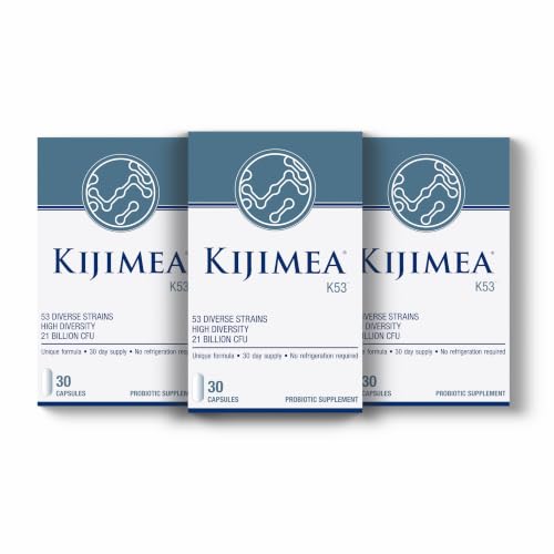 Image of Kijimea K53 Probiotic, 53 Synergistic Strains, High Diversity, Zinc & Vitamin B6, Supports Healthy Gut Microbiome & Intestinal Regularity, for Women & Men, No Refrigeration, 90 Capsules (3 Pack)