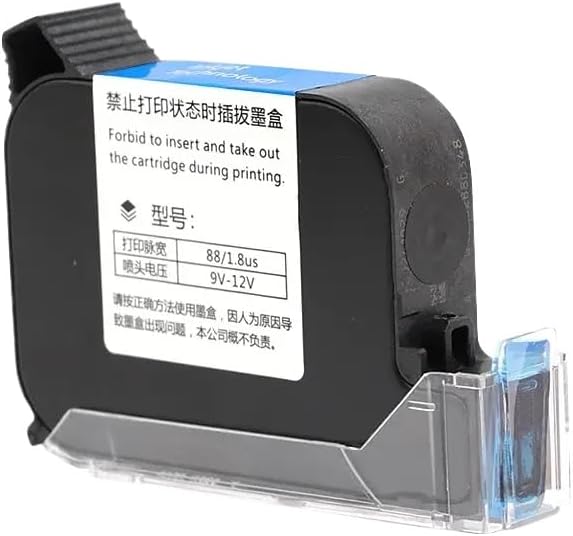 Ink Cartridge 2588 JS12 42ML 12. 7mm Black Red Blue Green Quick Drying Print Height Universal Compatible with Handheld Inkjet Printer(Black)