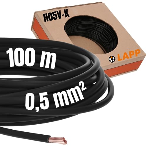 Lapp Kabel&Leitung - H05v-k 1x0.5 BK 4510011 R100, schwarz / black