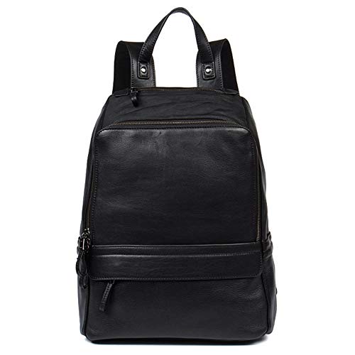 Business Laptoptasche,Lederrucksack für Herren Vintage Business Reisetasche Leder Alltagssport Rucksack Business Schultertasche Schwarz