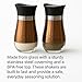Salt & Pepper Shaker Set Stainless Steel Covering Glass with 