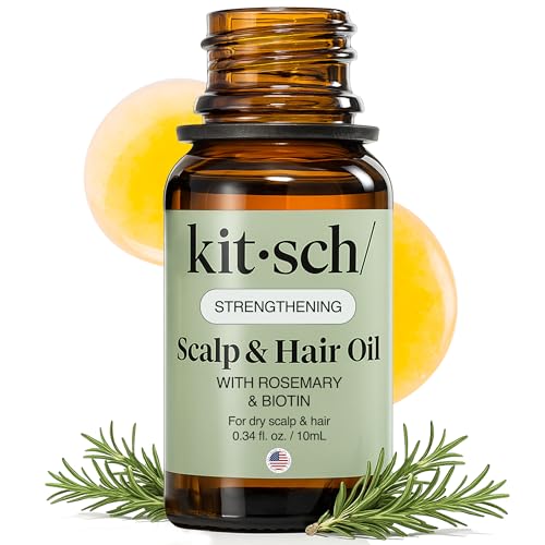 Kitsch-Rosemary-Oil-for-Hair-Growth--Hair-Oil-with-Biotin-Castor-Jojoba--Pre-Wash-Scalp-oil-for-Hair-Care--Lavender-Scent--10mL Kitsch Rosemary Oil for Hair Growth – Hair Oil with Biotin, Castor & Jojoba – Pre-Wash Scalp oil for Hair Care – Lavender Scent – 10mL - Image 1