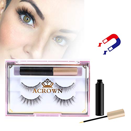 Magnetic EyeLiner and Lashes Kit Natural Look Waterproof and Smudge Resistant No Glue Reusable Natural False Lashes
