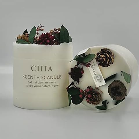 Scented Soy Wax Candle with Flowers Cover