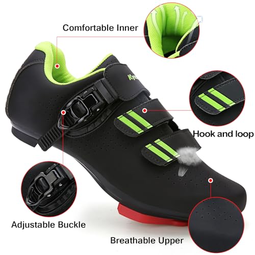 Image of Mens Womens Cycling Shoes Compatible with Pelaton Bike Shoes Road Bike Shoes Riding Bicycle Pre-Installed with Delta Cleats Clip Indoor Outdoor Pedal