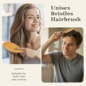 Natural bristles hair brush