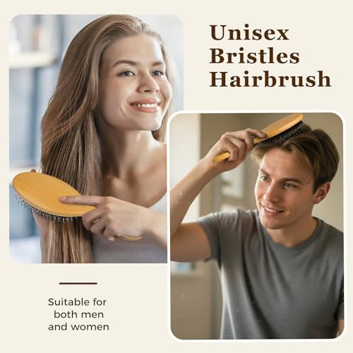 Natural bristles hair brush