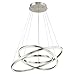 Design Classics Modern 32-Inch Triple Ring LED Pendant Light Satin Nickel Finish