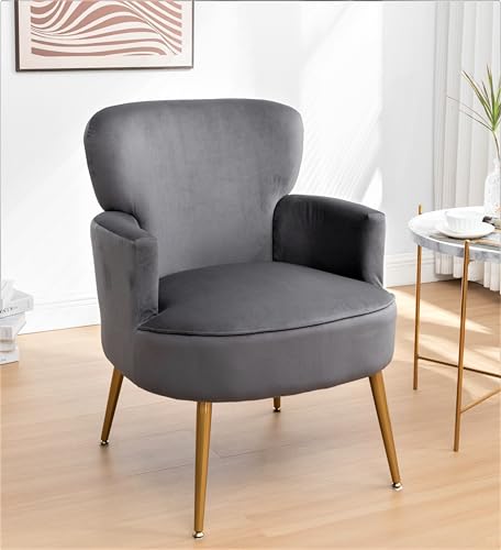 Sillón Plegable Terciopelo Gris miniatura 1