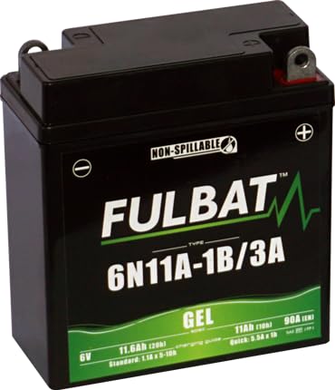 FULBAT BATTERIE MOTO FULBAT GEL 6N11A-1B/3A 6V 11,6AH 90A