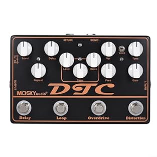 4-IN-1 MULTI EFFECTS: Combines distortion, overdrive, loop, and delay in compact For MOSKY unit to simplify your guitar parts setup without needing multiple pedals. VERSATILE TONE SHAPING: Adjust gain, treble, and volume knobs on the electric guitar ...