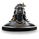 Vedic Charya 4.5 Inch Adiyogi Statue for Car Dashboard- Handmade Black Resin Serene Mahadev Dhyana Mudra, Office Desk, Pooja Home, Zen Decor, Shivaratri, Meditation & Shiva Spiritual Gifting