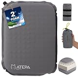 ATEPA Inflatable Seat Cushion, Portable Self-Inflating Seat Cushion for Stadium Airplane Air Travel Bleacher Camping, Blow Up Foam Seat Pad for Outdoor Sports Events, Grey