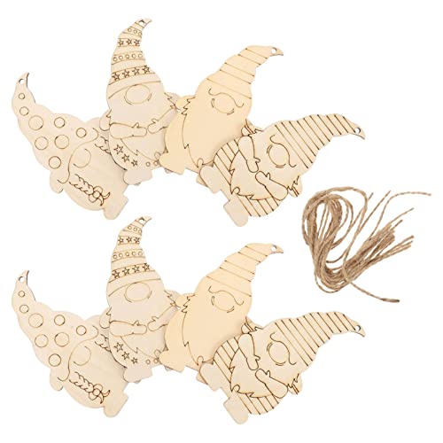 COHEALI 40 Peças Enfeites Pendurados de Gnomo de Madeira de Natal Recortes de Madeira Inacabados Elf